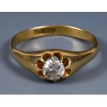 An 18ct gold and gypsy set diamond ring, ring size W Report by RB Approx. 4.8 g (all in)