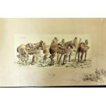 A Charles 'Snaffles' Johnson Payne signed print, Gunners, signed in pencil, 40 cm x 61 cm