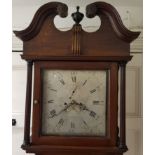 A longcase clock, the 35.5 cm square silvered dial signed James Foy, Taunton, with a subsidiary