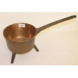 An 18th century bronze skillet, the handle Warner 4P, 41 cm wide