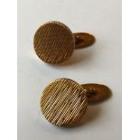 A pair of 9ct textured gold cufflinks, 9.4 g