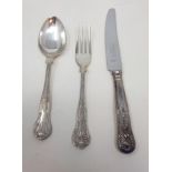 A table service of silver plated Kings pattern and other cutlery (box)