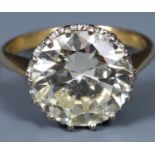 An 18ct gold and substantial diamond solitaire ring, ring size L½ With an insurance valuation from