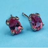 A pair of tourmaline stud earrings