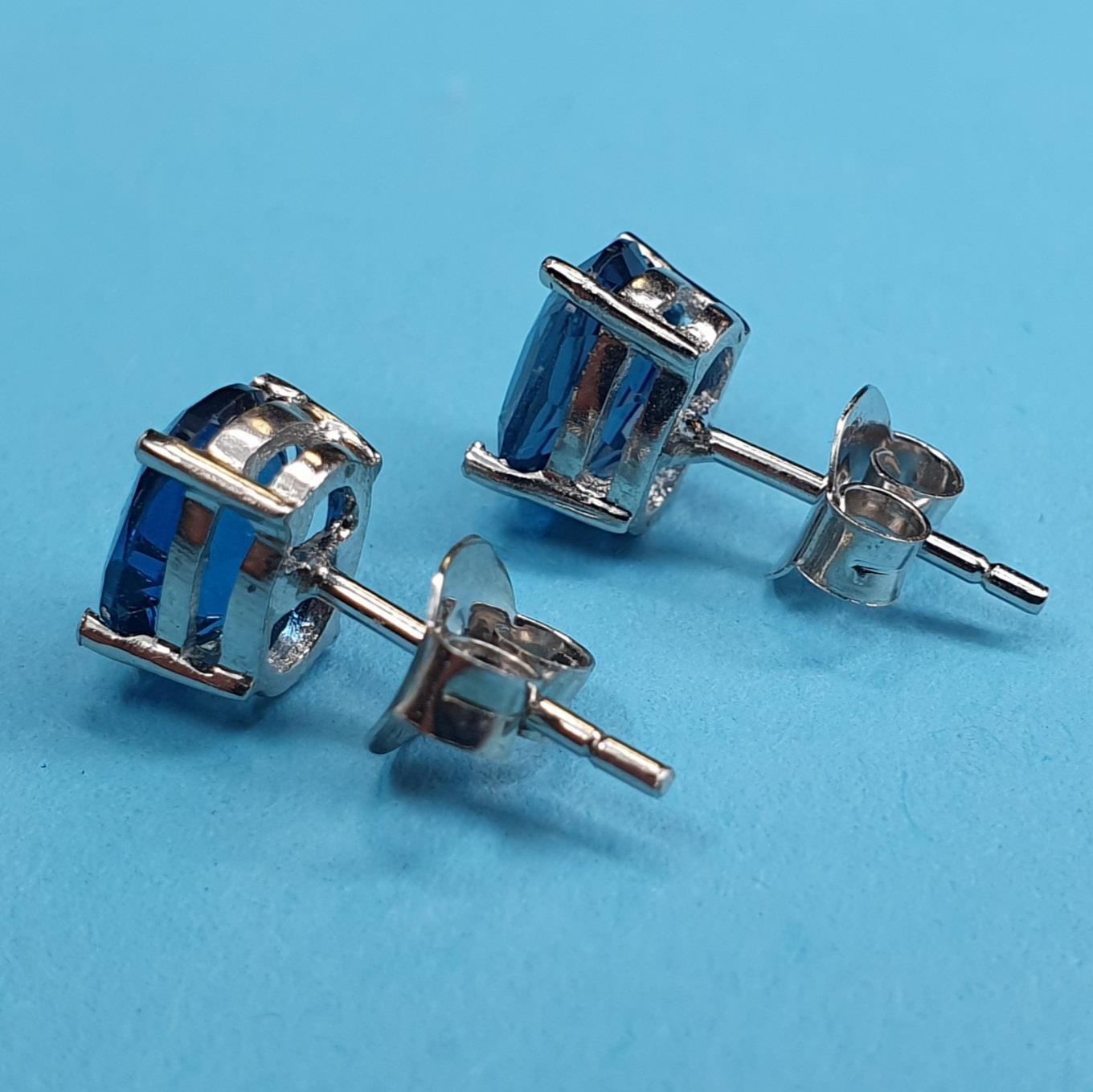 A pair of topaz stud earrings - Image 2 of 2