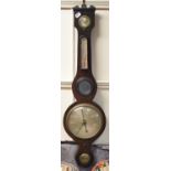 A 19th century mahogany wheel barometer, 94 cm high