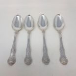 A set of four George II silver Kings pattern tablespoons, London 1756, 12.5 ozt