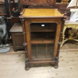 A 19th century birds eye maple music cabinet, 68 cm wide 116 cm high 50 cm deep JS