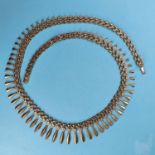 A 9ct gold fringe necklace, 18 g