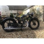 A 1935 AJS 250 Registration number BHU 584 Frame number 884 With two old MOT's and a letter from