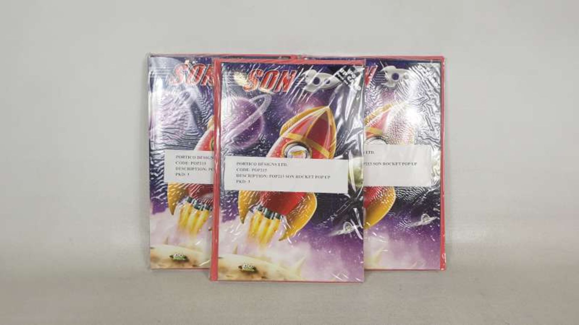 96 X PACKS OF BRAND NEW POP UP ROCKET SON BIRTHDAY CARDS WITH ENVELOPES