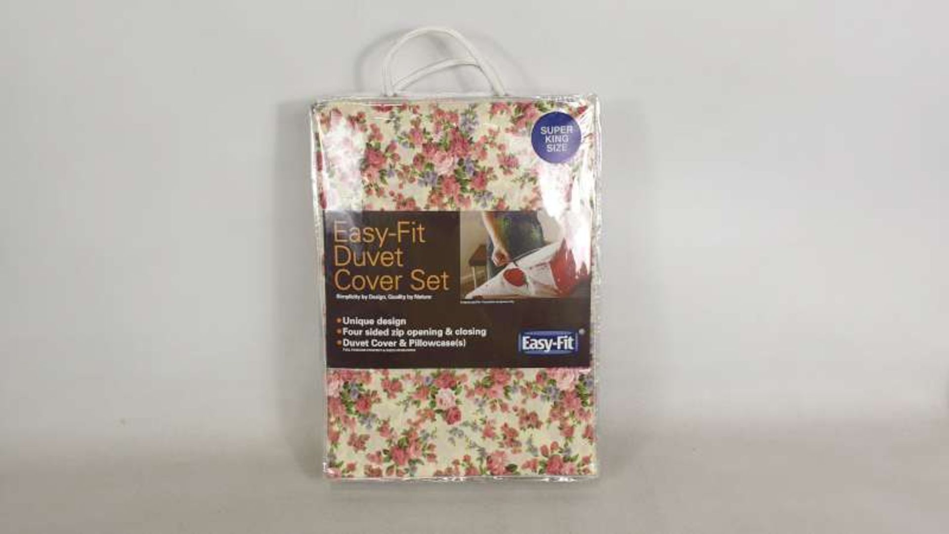 6 X BRAND NEW EASY-FIT SUPERKING SIZE PINK FLORAL DUVET + 2 PILLOWCASES RRP £73.65 PER PIECE