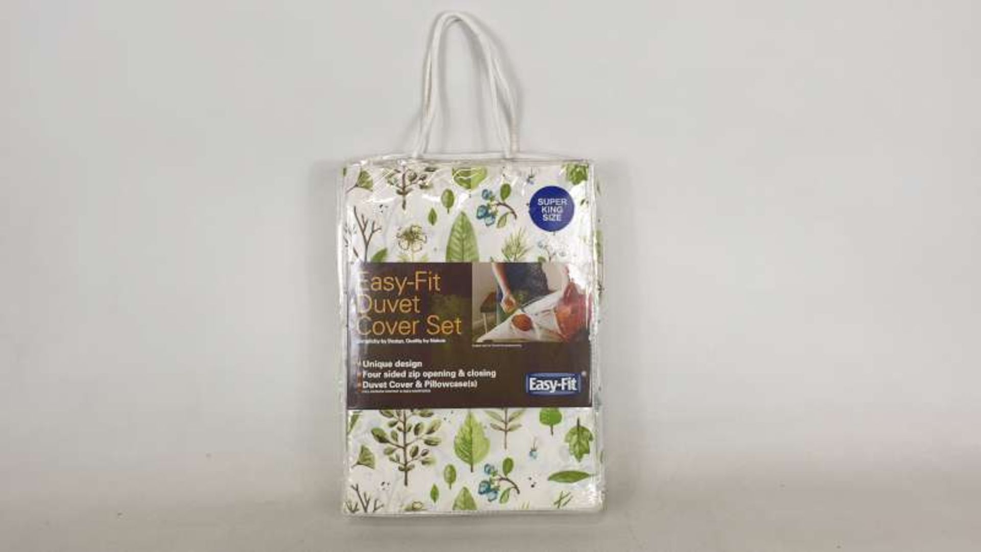 6 X BRAND NEW EASY-FIT SUPERKING SIZE GREEN FLORAL DUVET + 2 PILLOWCASES RRP £73.65 PER PIECE