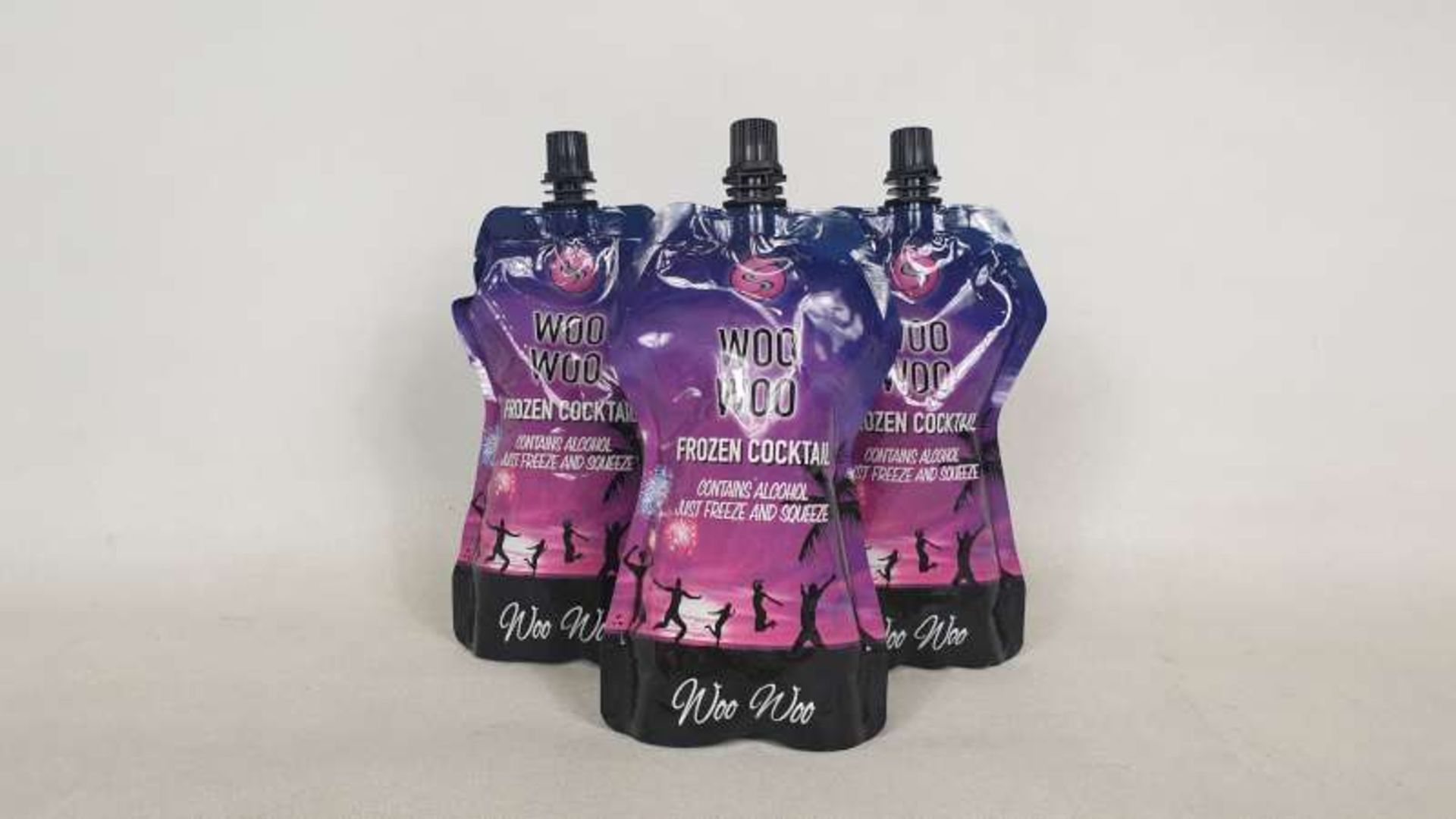 270 X 250ML POUCHES OF WOO WOO FROZEN COCKTAILS IN 30 BOXES BEST BEFORE 29/02/2020