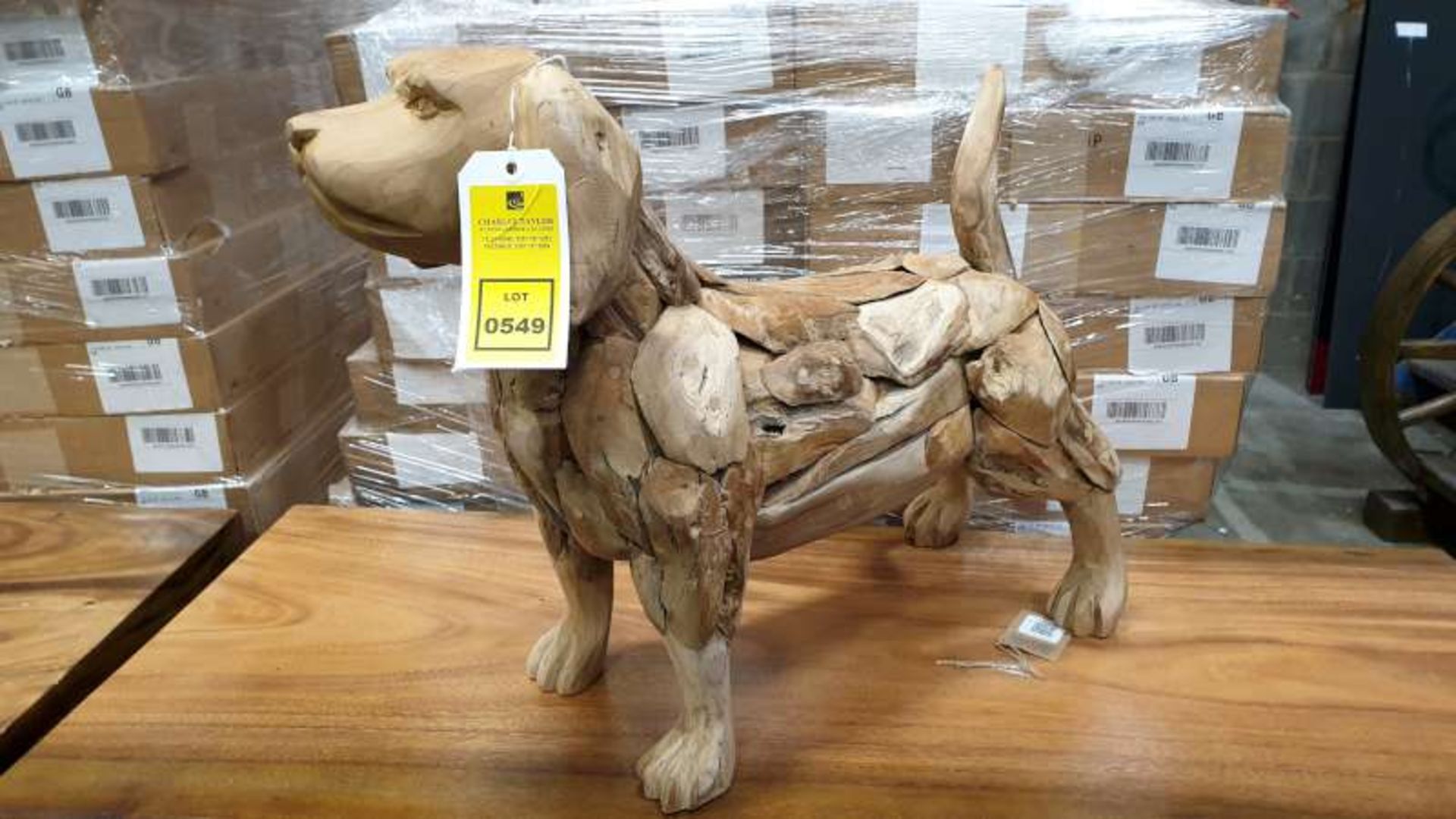 BRAND NEW SOLID TEAK ROOT WOODEN PUPPY 50CM X 50CM X 25CM