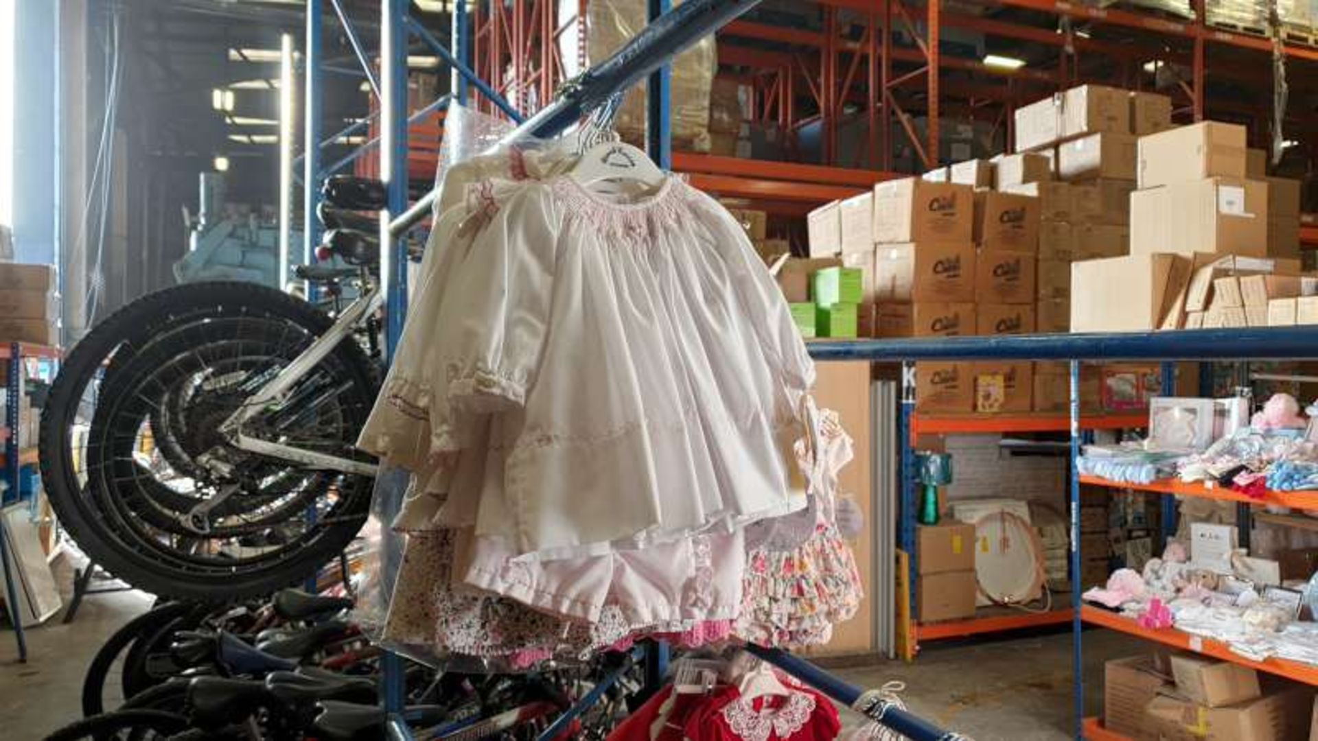 10 X BRAND NEW CHILDRENS CLOTHING, WHITE DRESSES IN VARIOUS STYLES AND SIZES