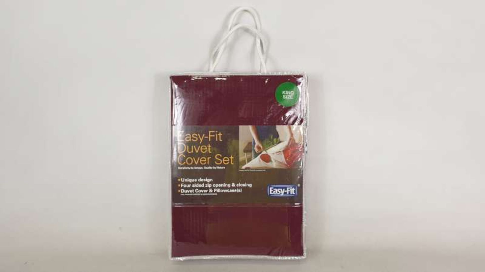 6 X BRAND NEW EASY-FIT KING SIZE CLARET DUVET + 2 PILLOWCASES RRP £59.95 PER PIECE