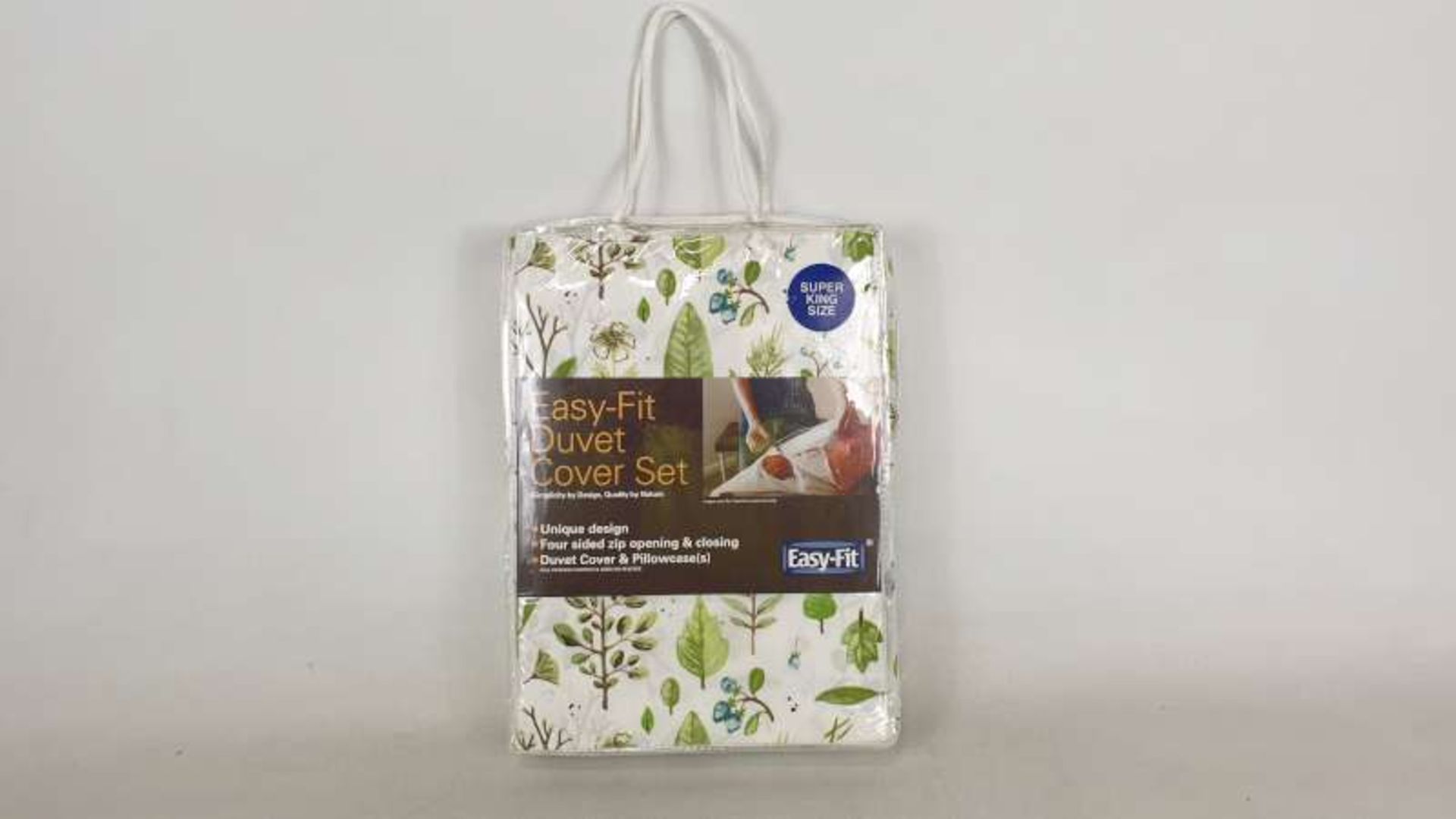 6 X BRAND NEW EASY-FIT SUPERKING SIZE GREEN FLORAL DUVET + 2 PILLOWCASES RRP £73.65 PER PIECE