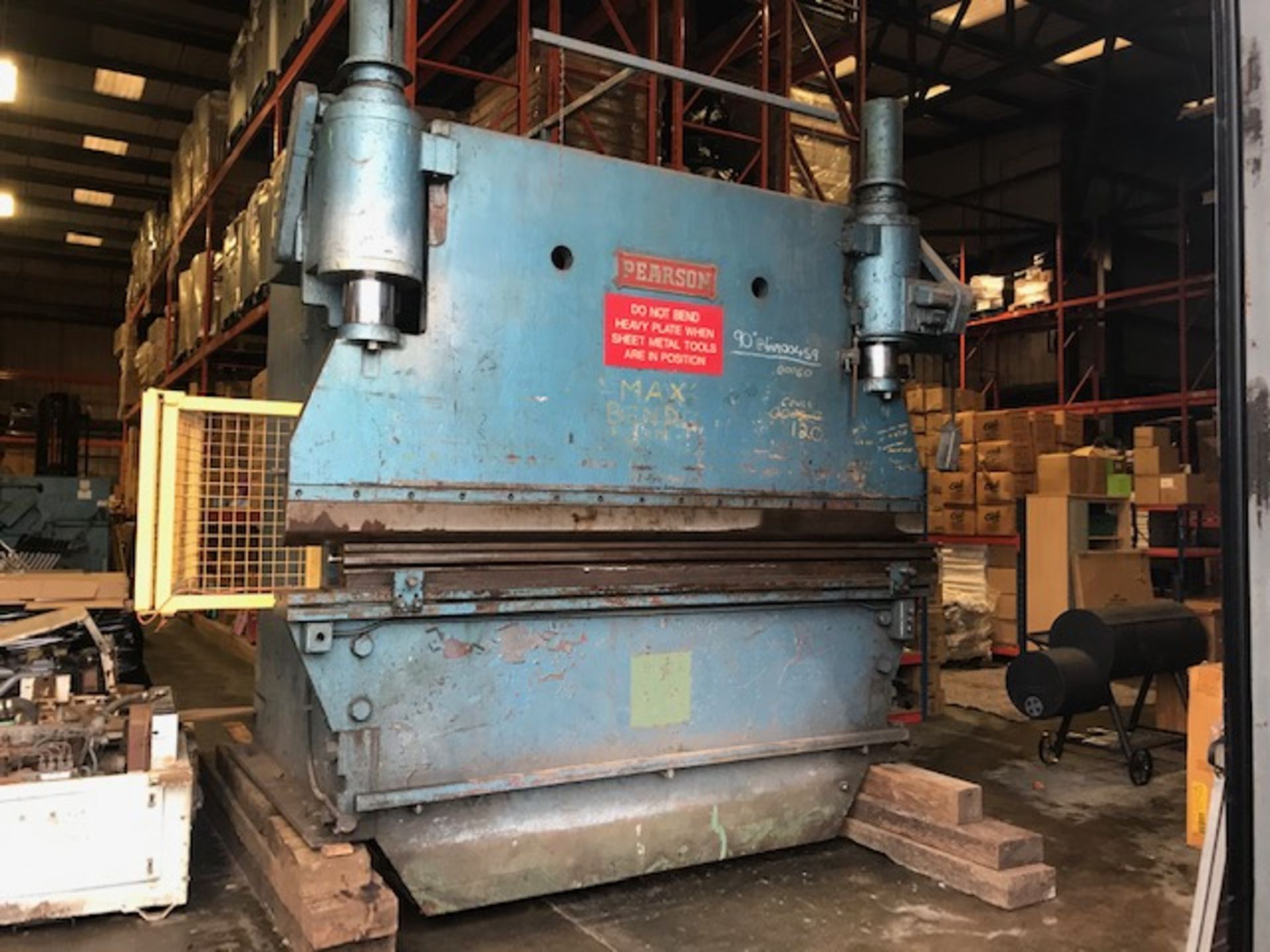 10' PEARSON 280T BRAKE PRESS YEAR UNKNOW PLEASE NOTE THIS ITEM IS STORED AT CHARLES TAYLOR, 26