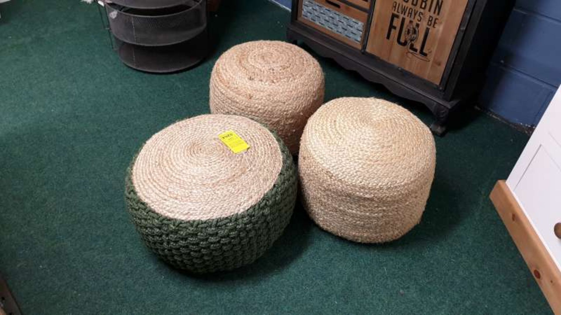 3 X WOVEN POUFFES TOTAL RRP £267