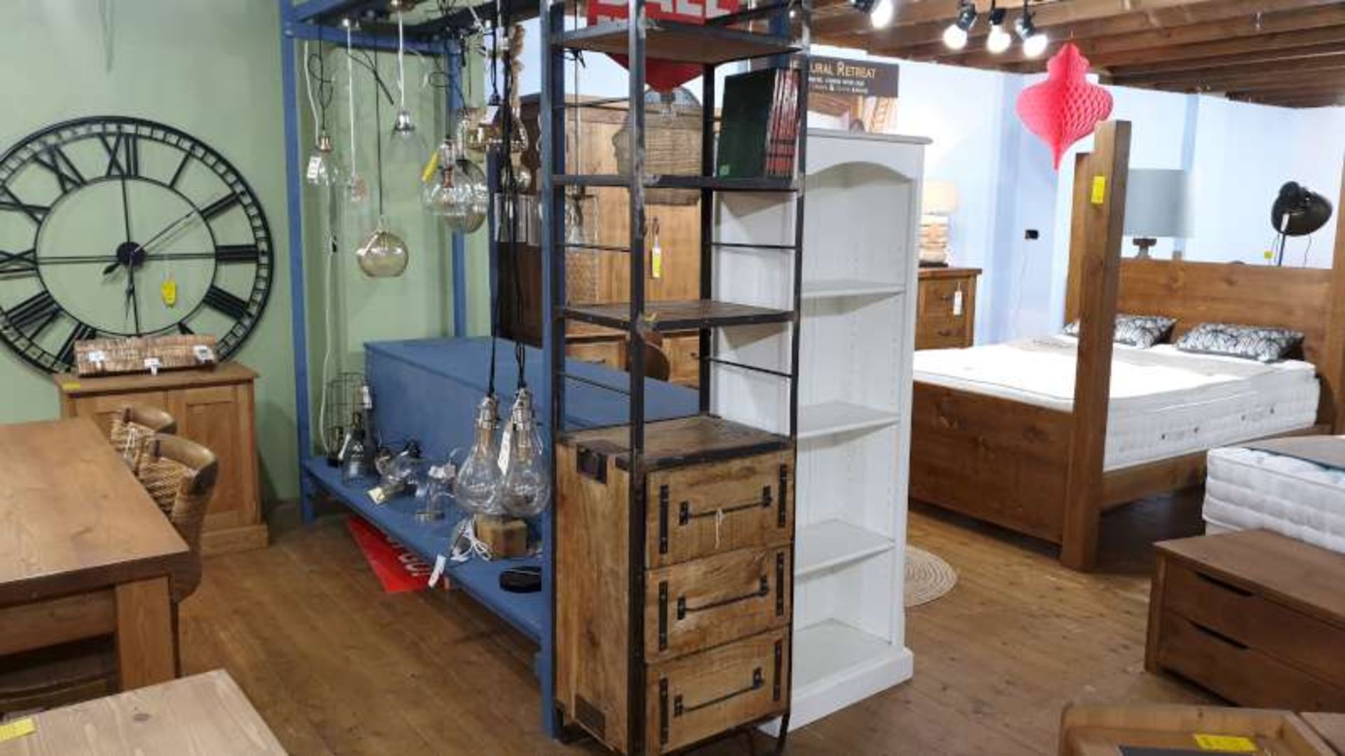 INDUSTRIAL 3 SHELVED 3 DRAWER BOOKCASE RRP 429.00