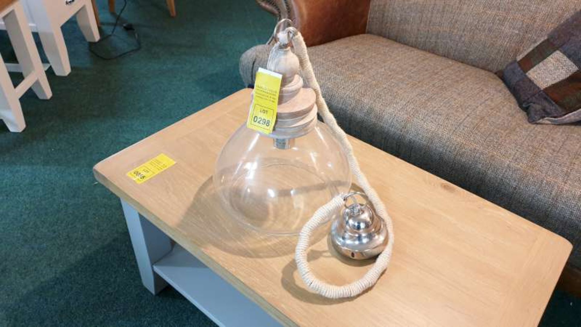 2 X CEILING LIGHTS WITH ROPE CHAIN RRP £218 PAIR