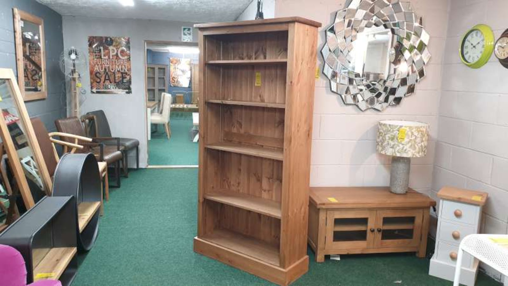 WOODEN BOOKCASE WITH 5 SHELVES 86 X 32 X 183CM HIGH RRP £396