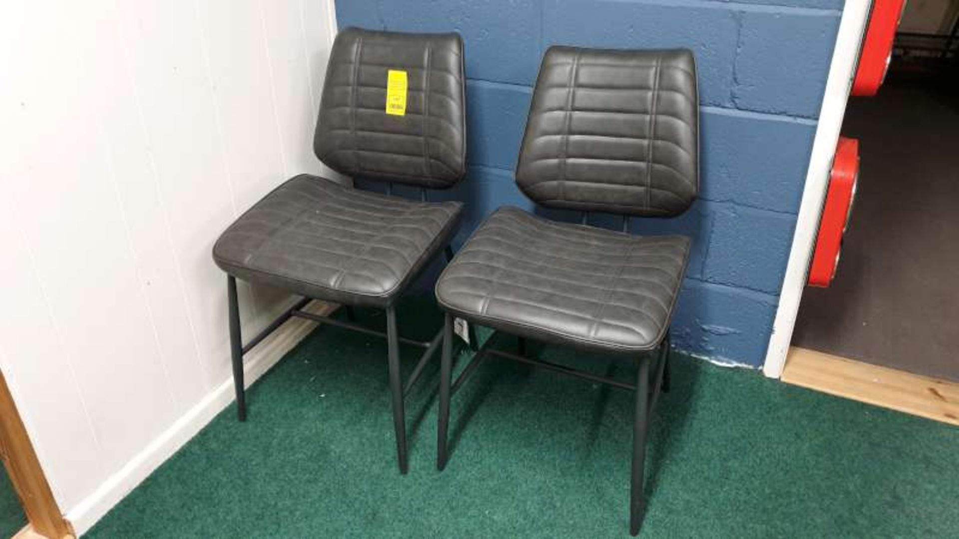 2 X CORTINA FAUX LEATHER CHAIRS RRP £199 EACH - TOTAL £398