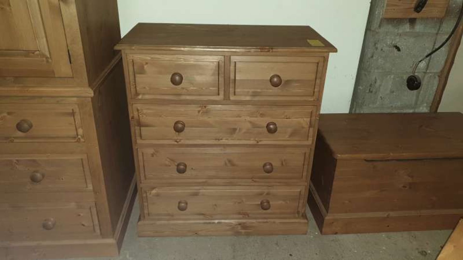 SOLID WOODEN CHEST OF 5 DRAWERS 87 X 46 X 96CM HIGH RRP £599