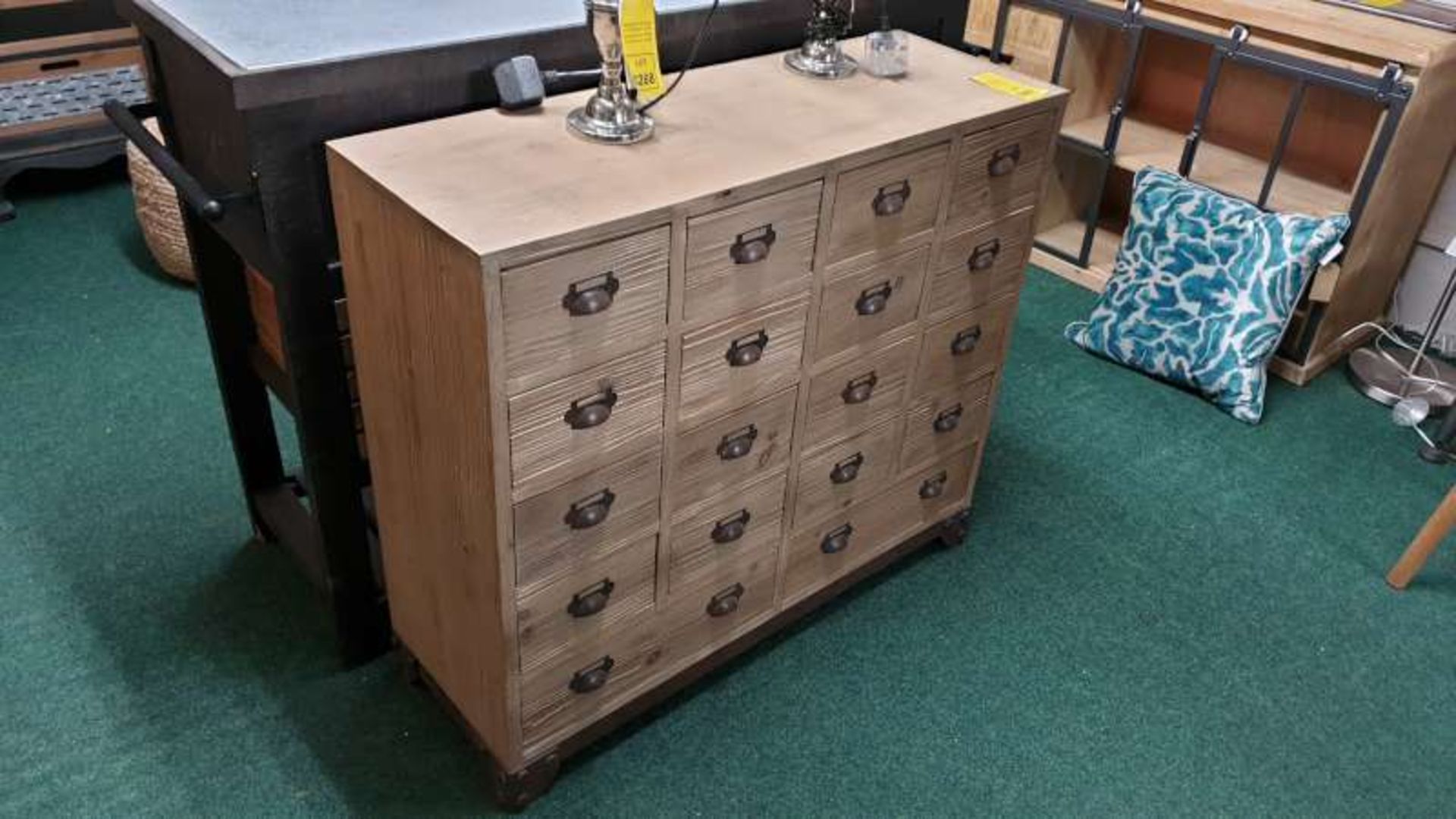 WOODEN 18 DRAWER STORAGE CABINET 92 X 32 X 80CM HIGH RRP £349