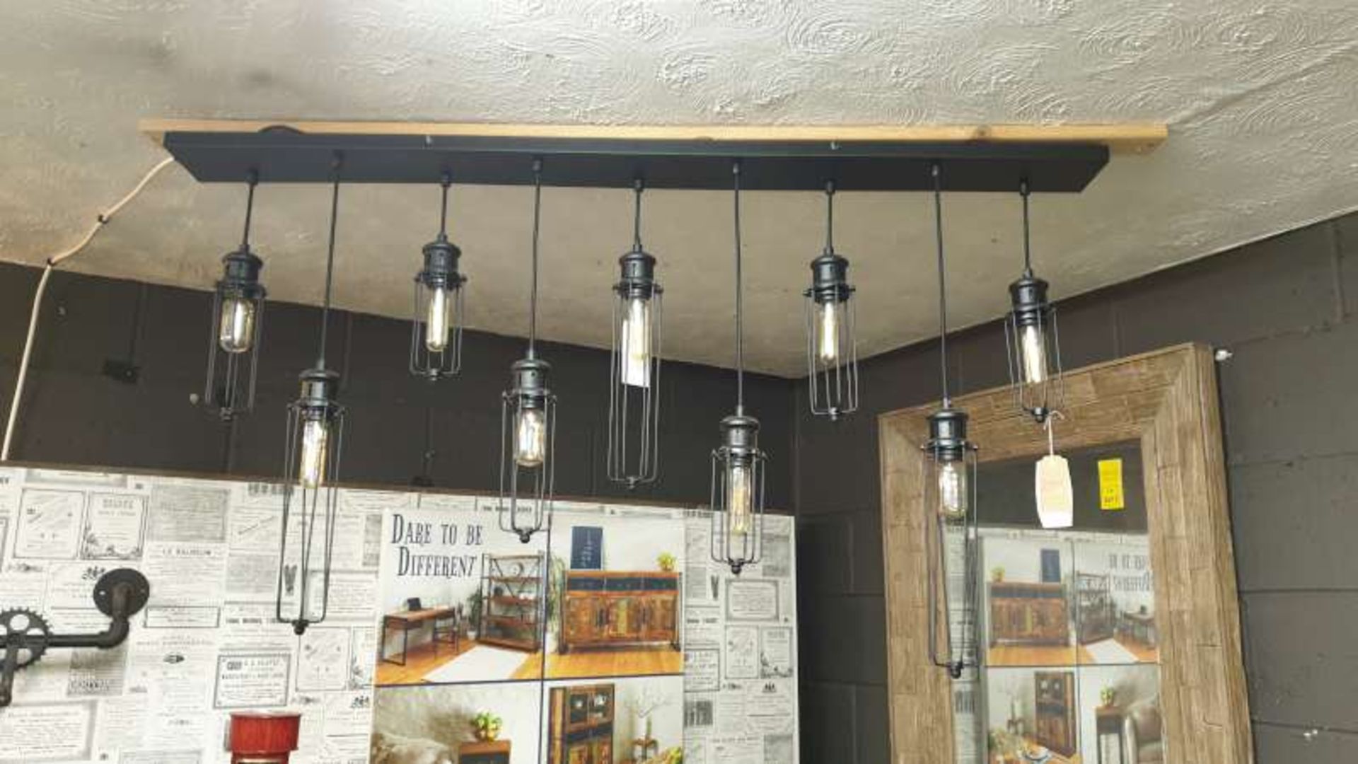 METAL CEILING LIGHTING UNIT WITH 9 LAMPS RRP £399