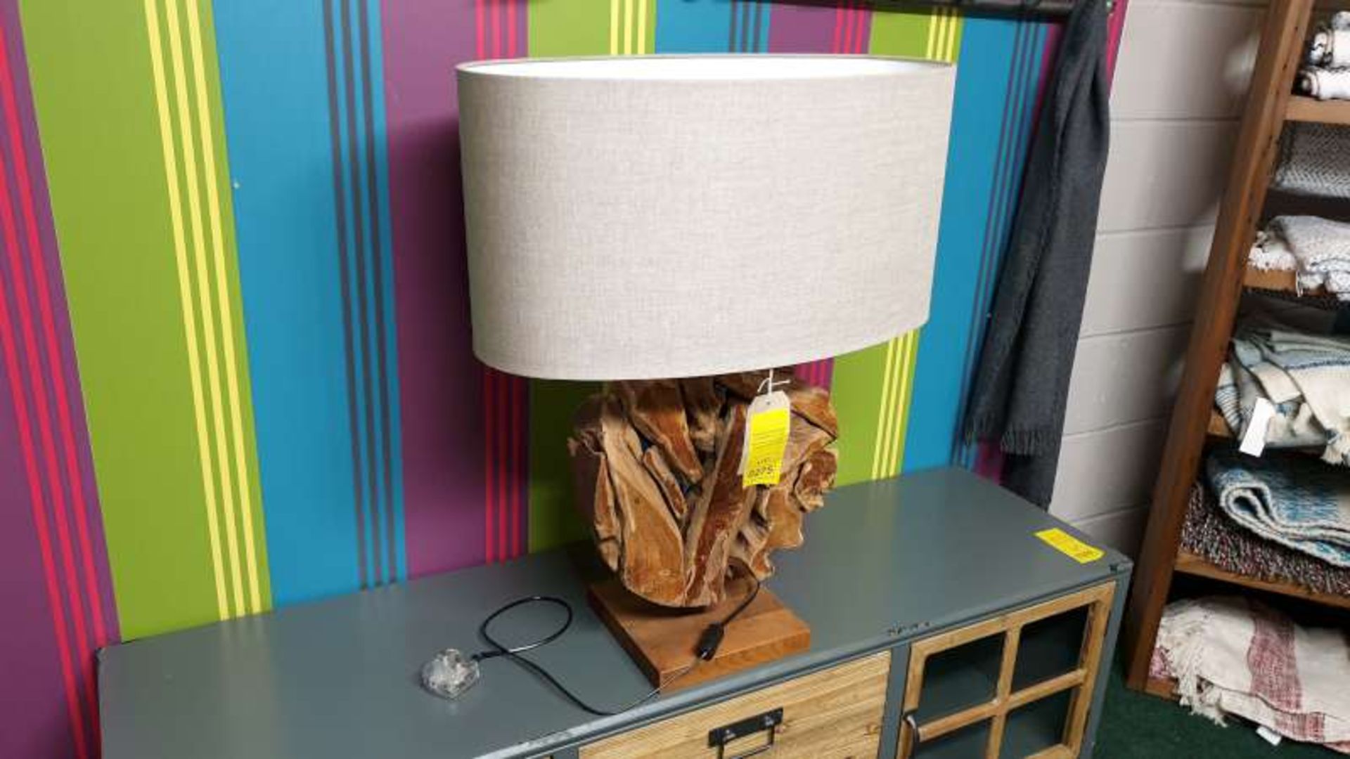 VARNA LAMP AND SHADE 72CM HIGH RRP £245 (NOTE THAT SWITCH NEEDS REPLACING)