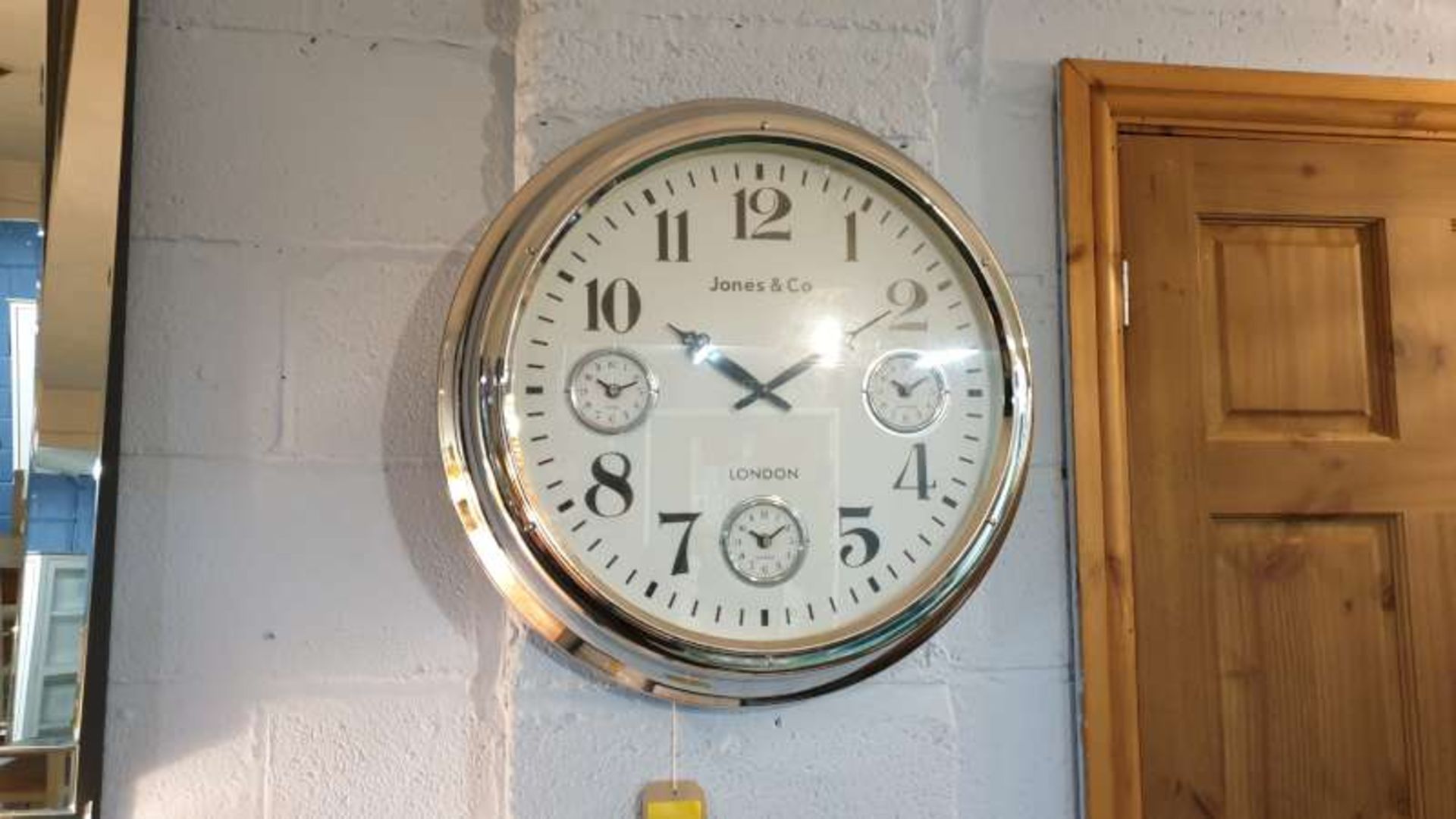 POLISHED METAL WALL CLOCK 60CM DIA RRP £125