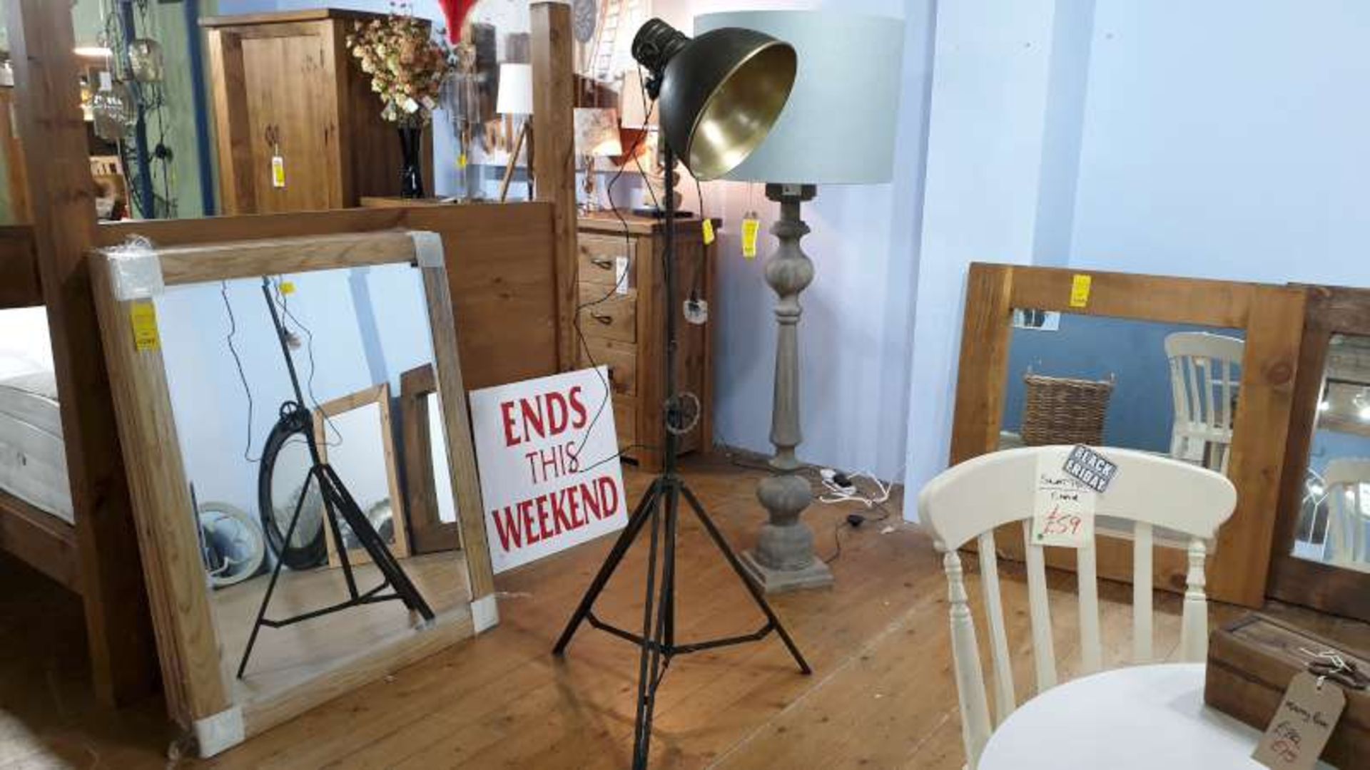STANDARD LAMP WITH QUIRKY TRIPOD STAND RRP £269