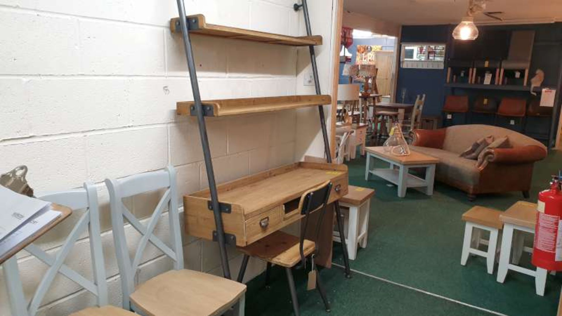 RETRO MIK DESK UNIT 120 X 50 X 200CM WITH SCHOOL STYLE CHAIR TOTAL RRP £621