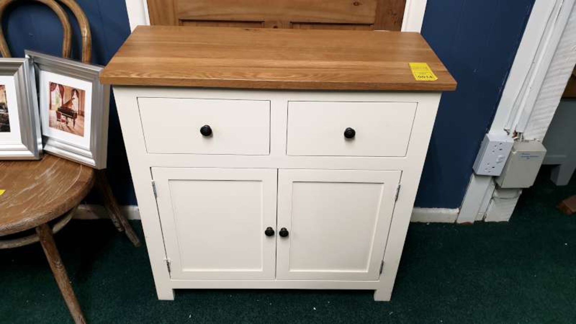 SOLID WOOD AND CREAM SIDEBOARD 80 X 34 X 80CM HIGH RRP £587