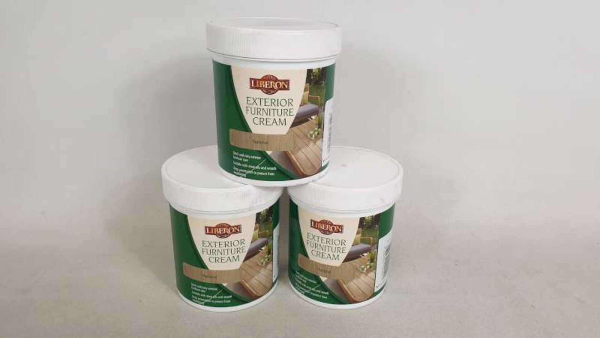 25 X 0.5 LITRE LIBERON EXTERIOR FURNITURE CREAM COLOUR NATURAL