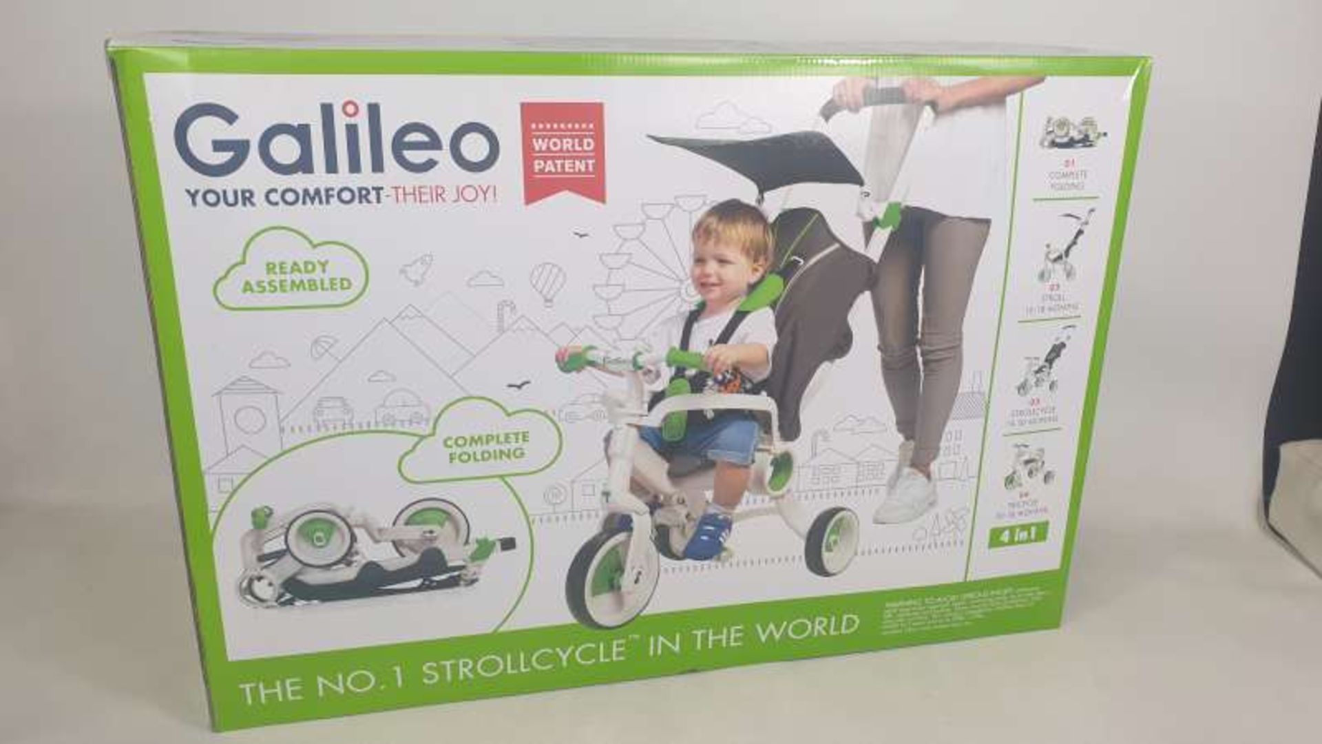 BRAND NEW BOXED GALILEO 4 IN 1 FOLDABLE STROLLCYCLE