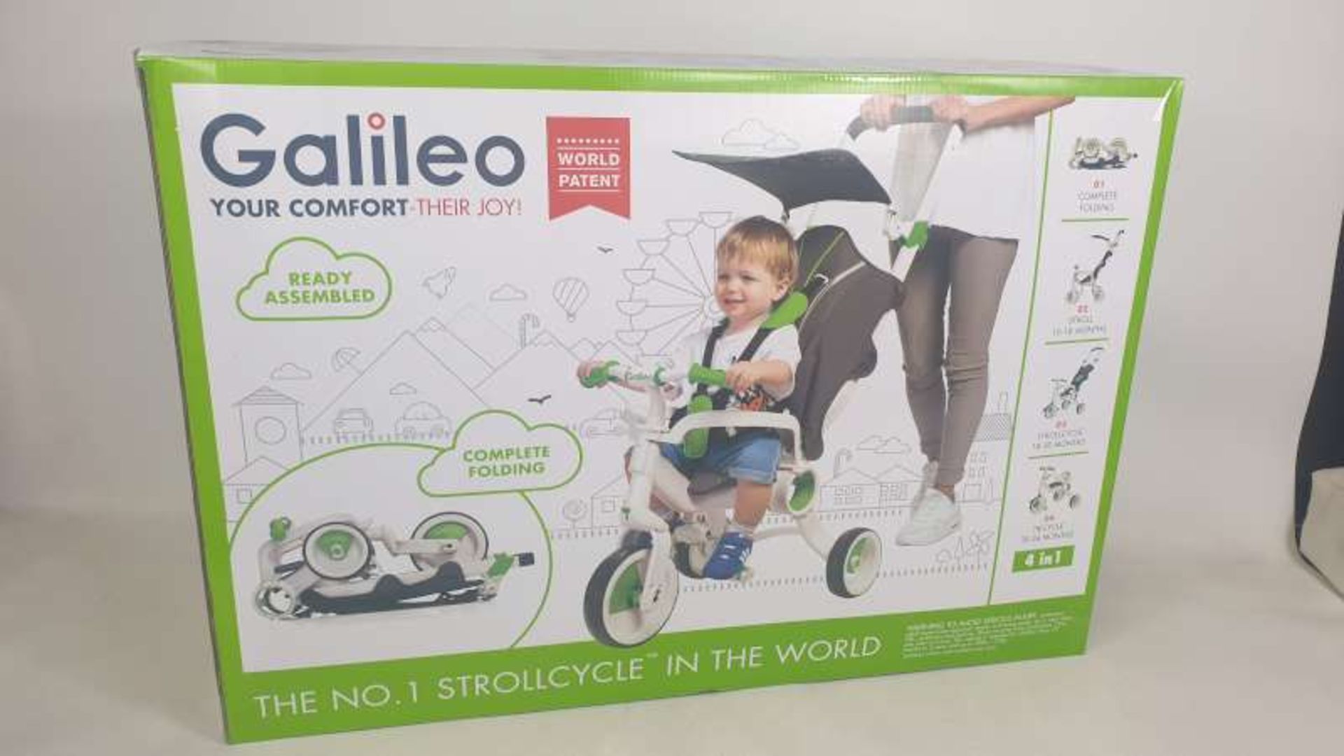 BRAND NEW BOXED GALILEO 4 IN 1 FOLDABLE STROLLCYCLE