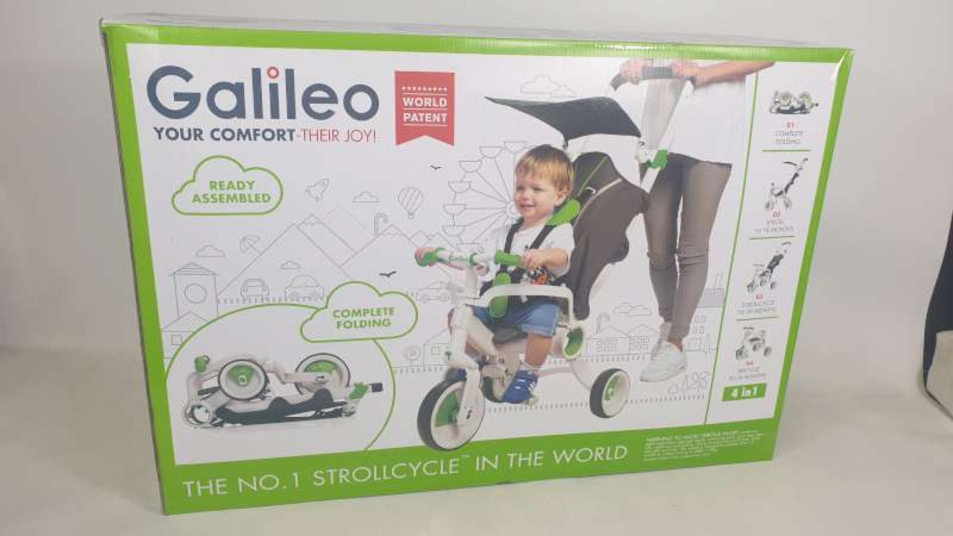 BRAND NEW BOXED GALILEO 4 IN 1 FOLDABLE STROLLCYCLE