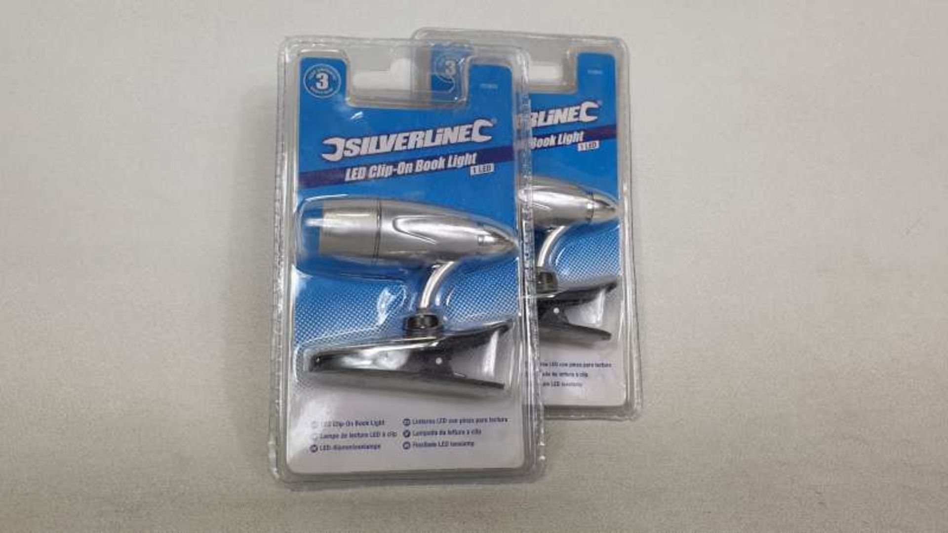 96 X BRAND NEW SILVERLINE LED CLIP ON BOOK LIGHT IN 1 BOX
