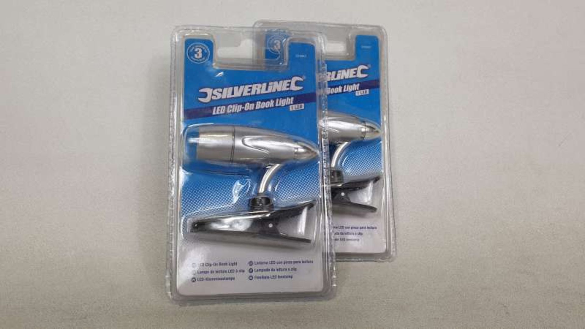 96 X BRAND NEW SILVERLINE LED CLIP ON BOOK LIGHT IN 1 BOX