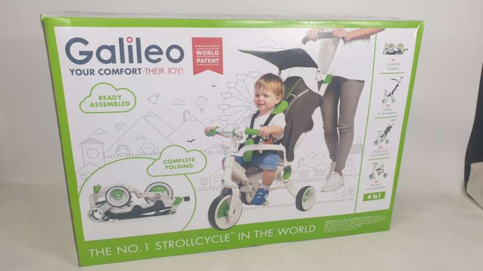 BRAND NEW BOXED GALILEO 4 IN 1 FOLDABLE STROLLCYCLE