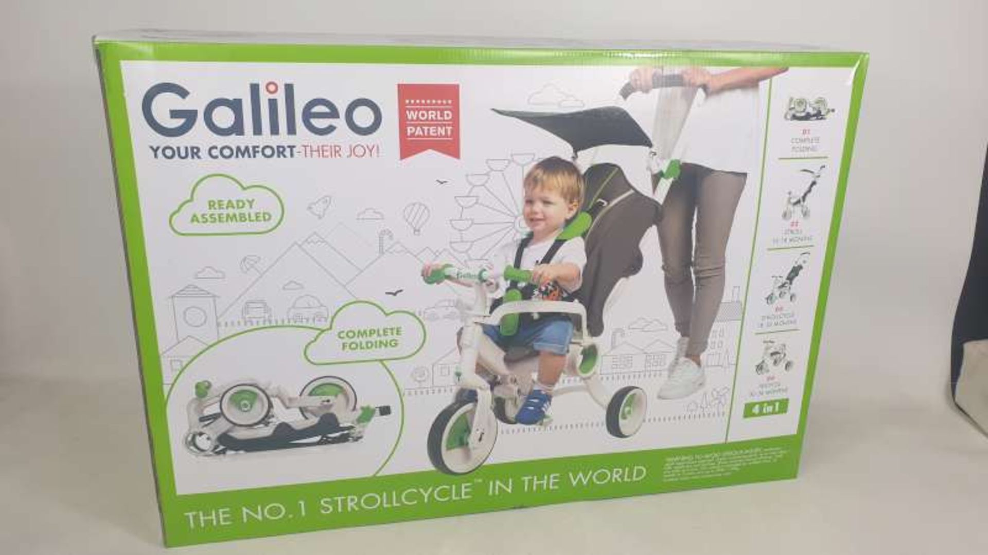 BRAND NEW BOXED GALILEO 4 IN 1 FOLDABLE STROLLCYCLE