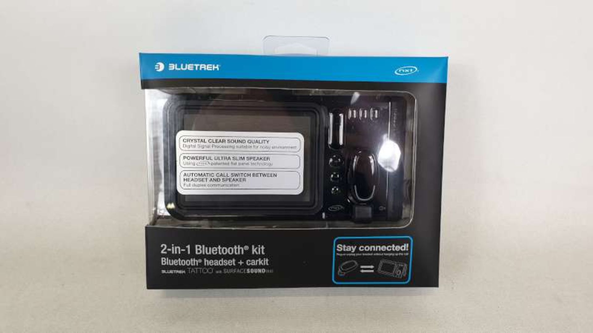 60 X BLUETREK 2 IN 1 BLUETOOTH KITS IN 3 BOXES