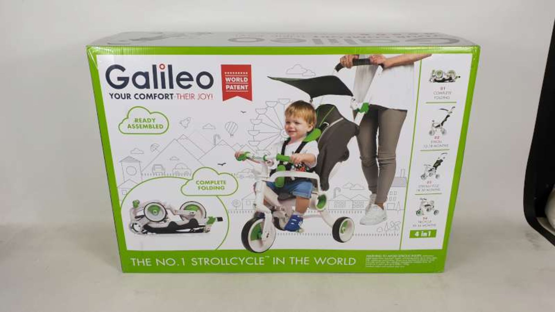 BRAND NEW BOXED GALILEO 4 IN 1 FOLDABLE STROLLCYCLE