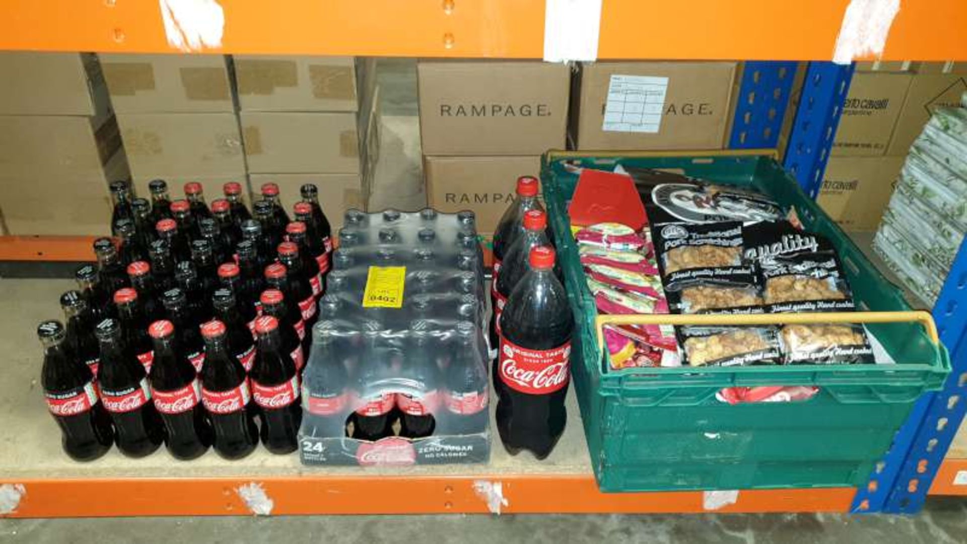 LOT CONTAINING QTY OF CRISPS AND CHOCOLATE AND 53 BOTTLES OF COCA COLA