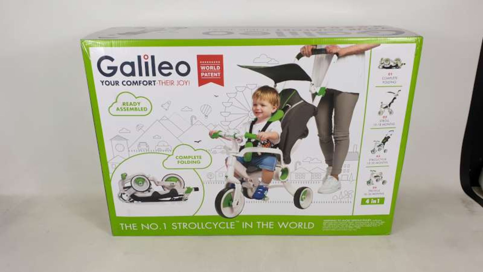 BRAND NEW BOXED GALILEO 4 IN 1 FOLDABLE STROLLCYCLE