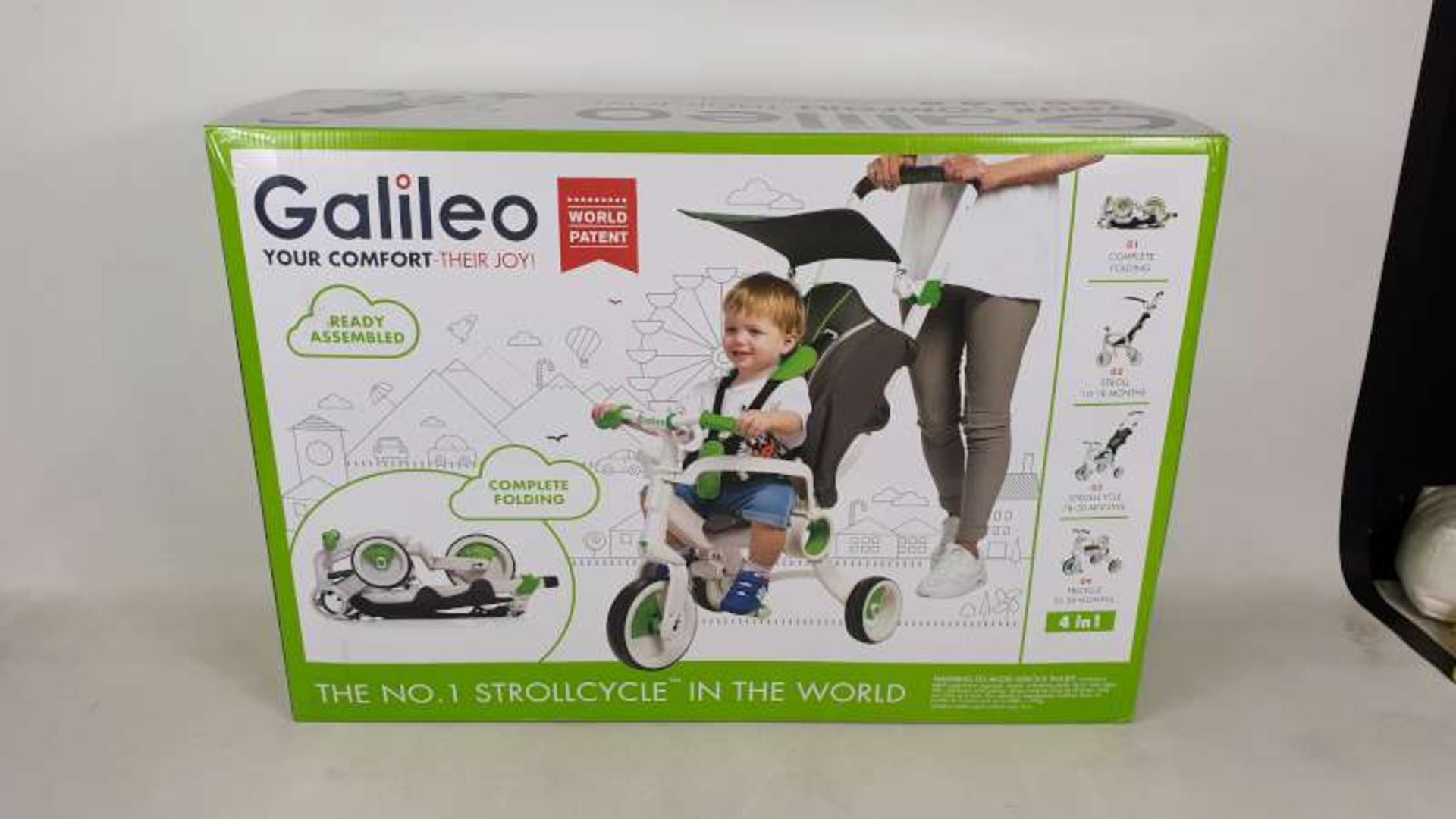 BRAND NEW BOXED GALILEO 4 IN 1 FOLDABLE STROLLCYCLE