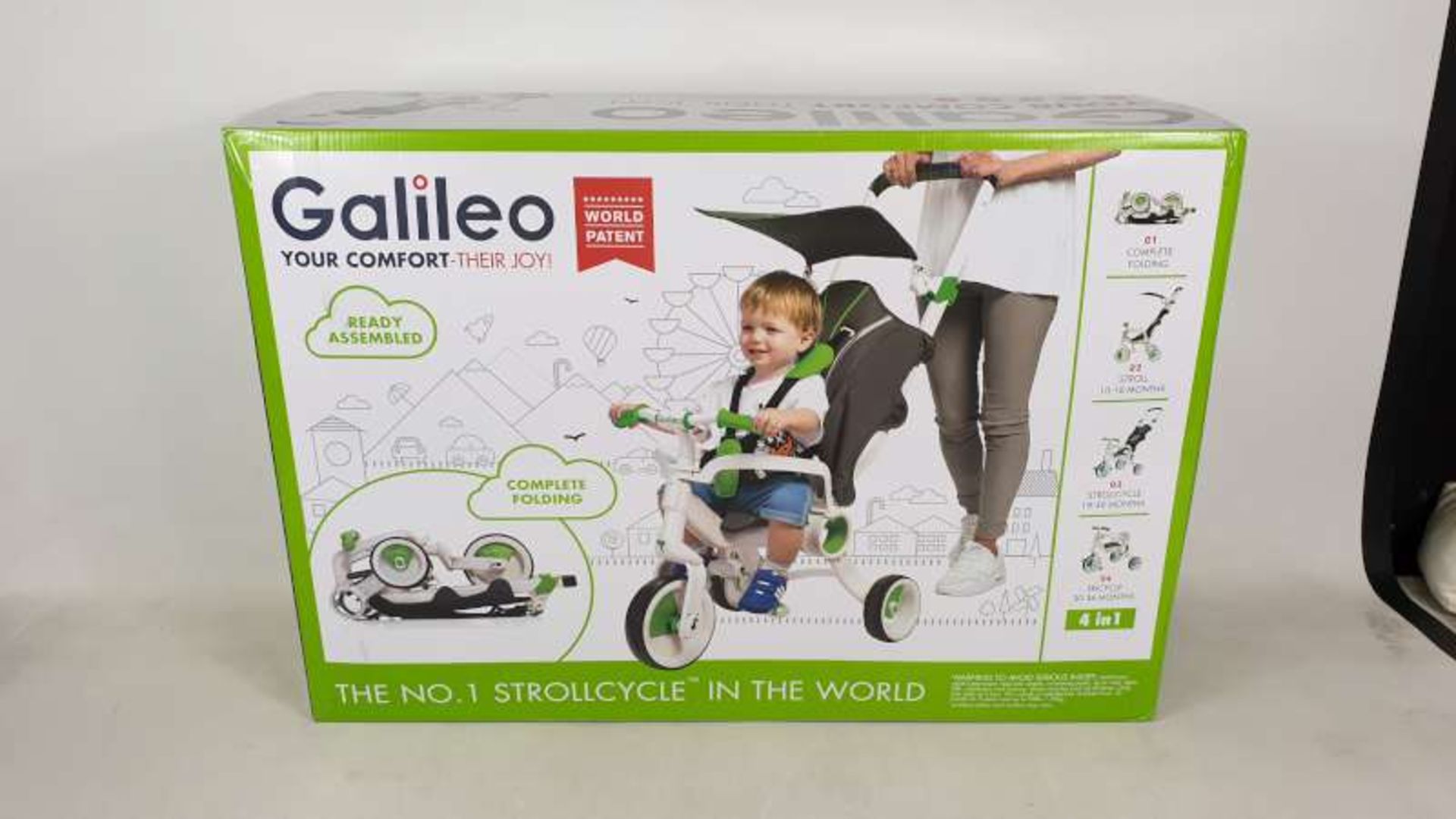 BRAND NEW BOXED GALILEO 4 IN 1 FOLDABLE STROLLCYCLE